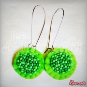 Aretes Largos Circulares en fieltro