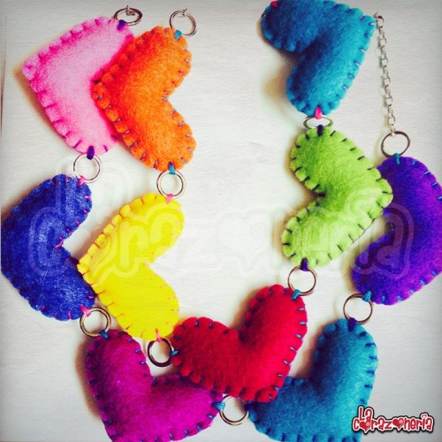 Collares de Corazón en Fieltro